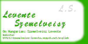 levente szemelveisz business card